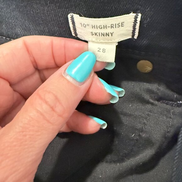 Madewell 10" High-Rise Skinny Black Jeans Size 28 - Picture 4 of 8